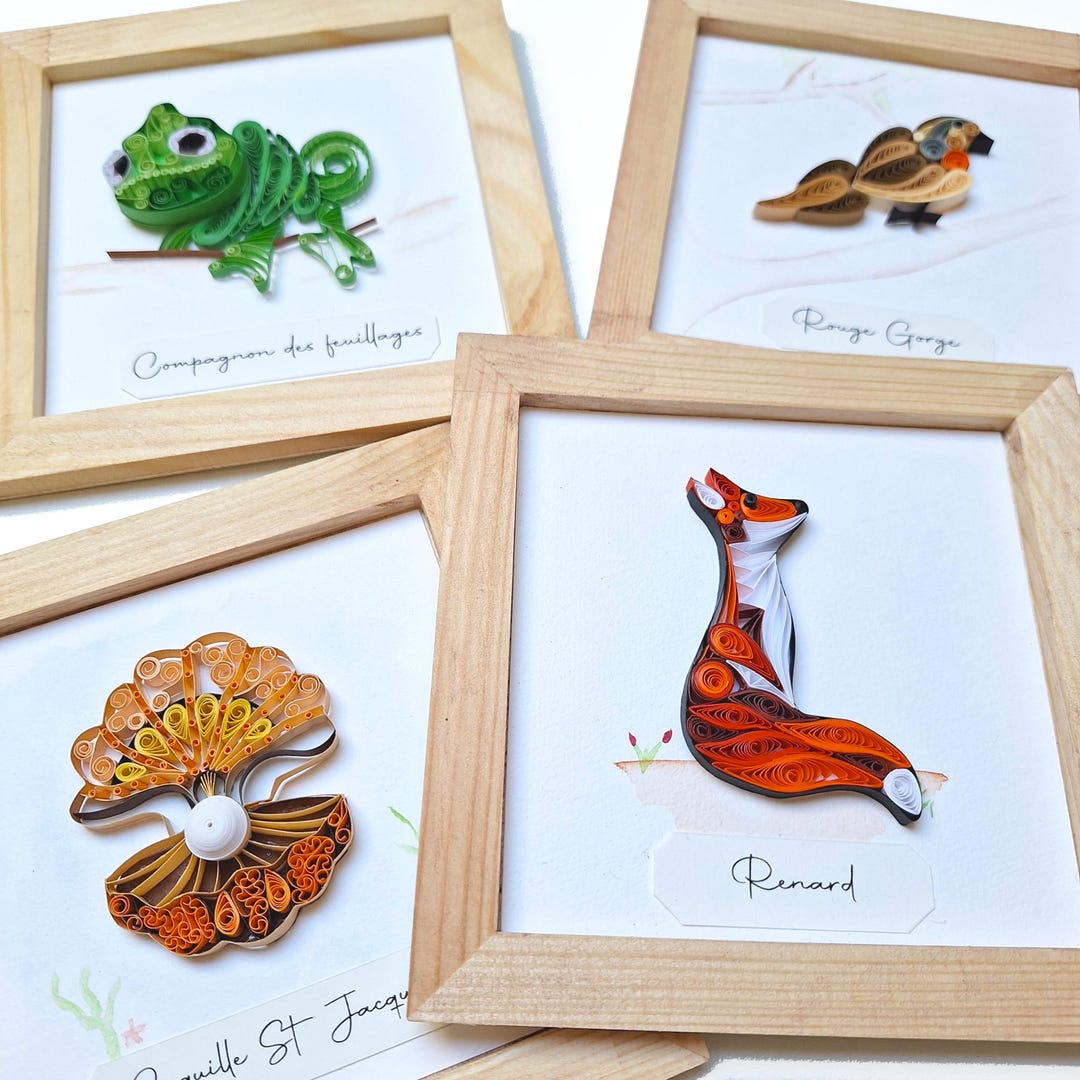 Small Decorative Quilling/paper Frame | Animal Theme | Original ...
