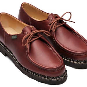 Paraboot Michael Marron Moc Toe Handmade Mens Shoes image 2