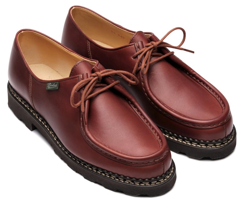 Paraboot Michael Marron Moc Toe Handmade Mens Shoes image 2