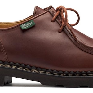 Paraboot Michael Marron Moc Toe Handmade Mens Shoes image 1