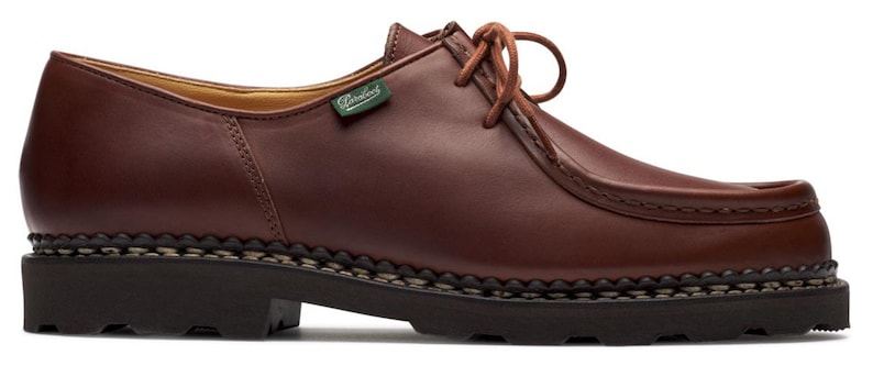 Paraboot Michael Marron Moc Toe Handmade Mens Shoes image 1