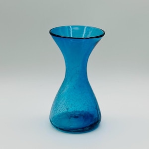 Blenko #5318 - Turquoises Crackle Glass Sheaf Vase