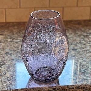 Pilgrim Glass - Pinched\Indented Amethyst\Purple Crackle Glass Vase