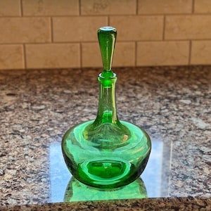 Blenko #6615s - Olive Green Decanter
