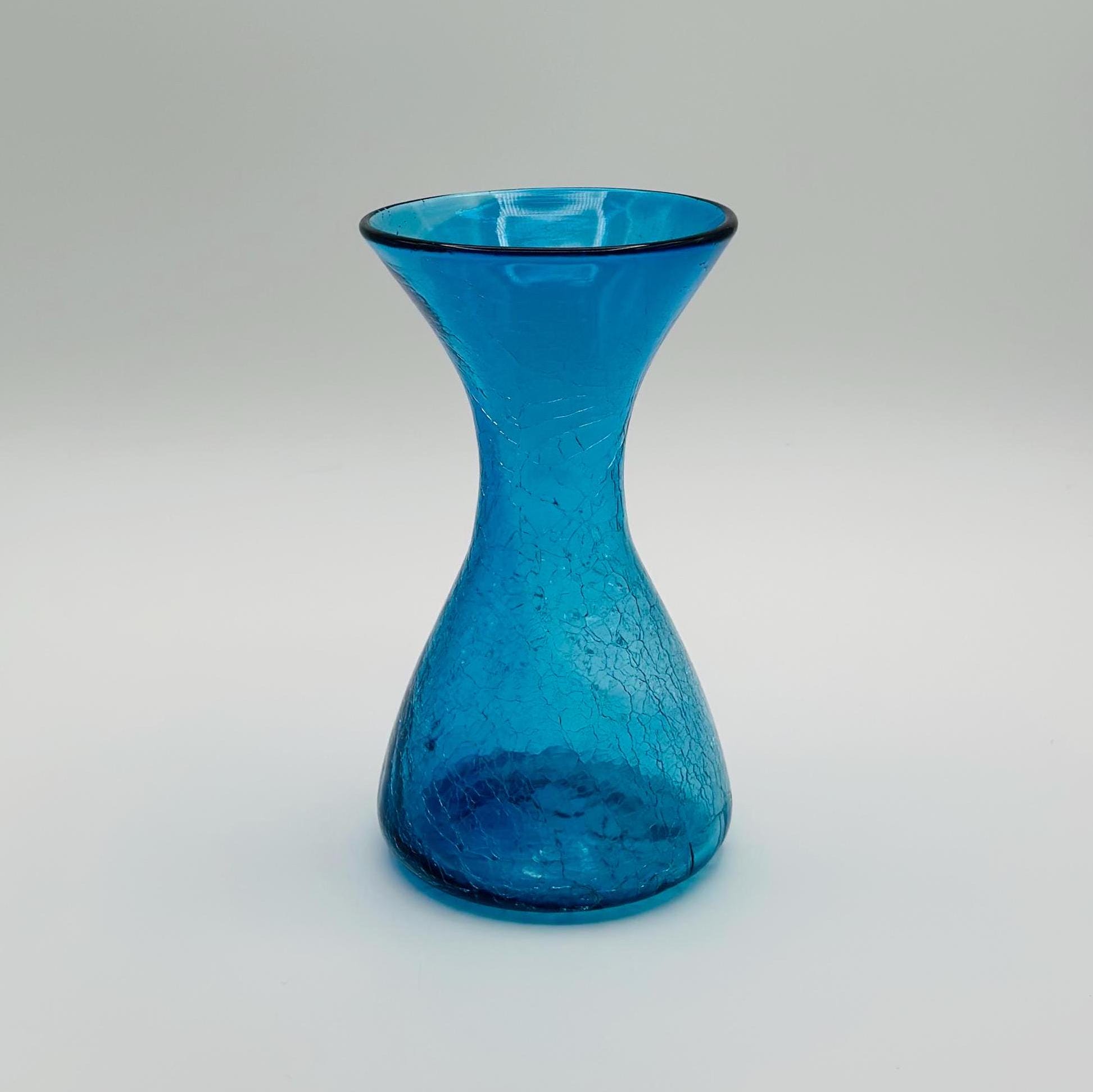 Blenko #5318 - Turquoises Crackle Glass Sheaf Vase - Etsy