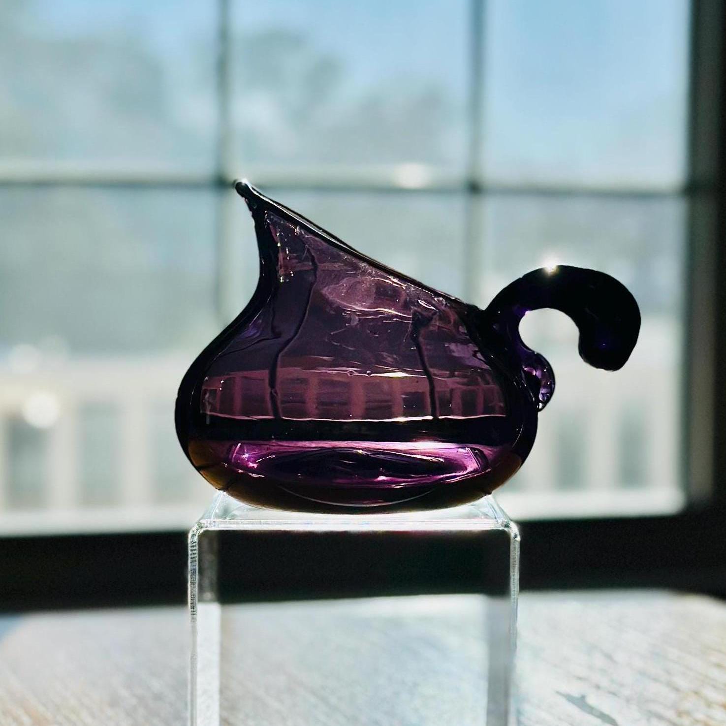 Blenko #555 - Mulberry Blob/knobby Handle Glass Pitcher - Etsy