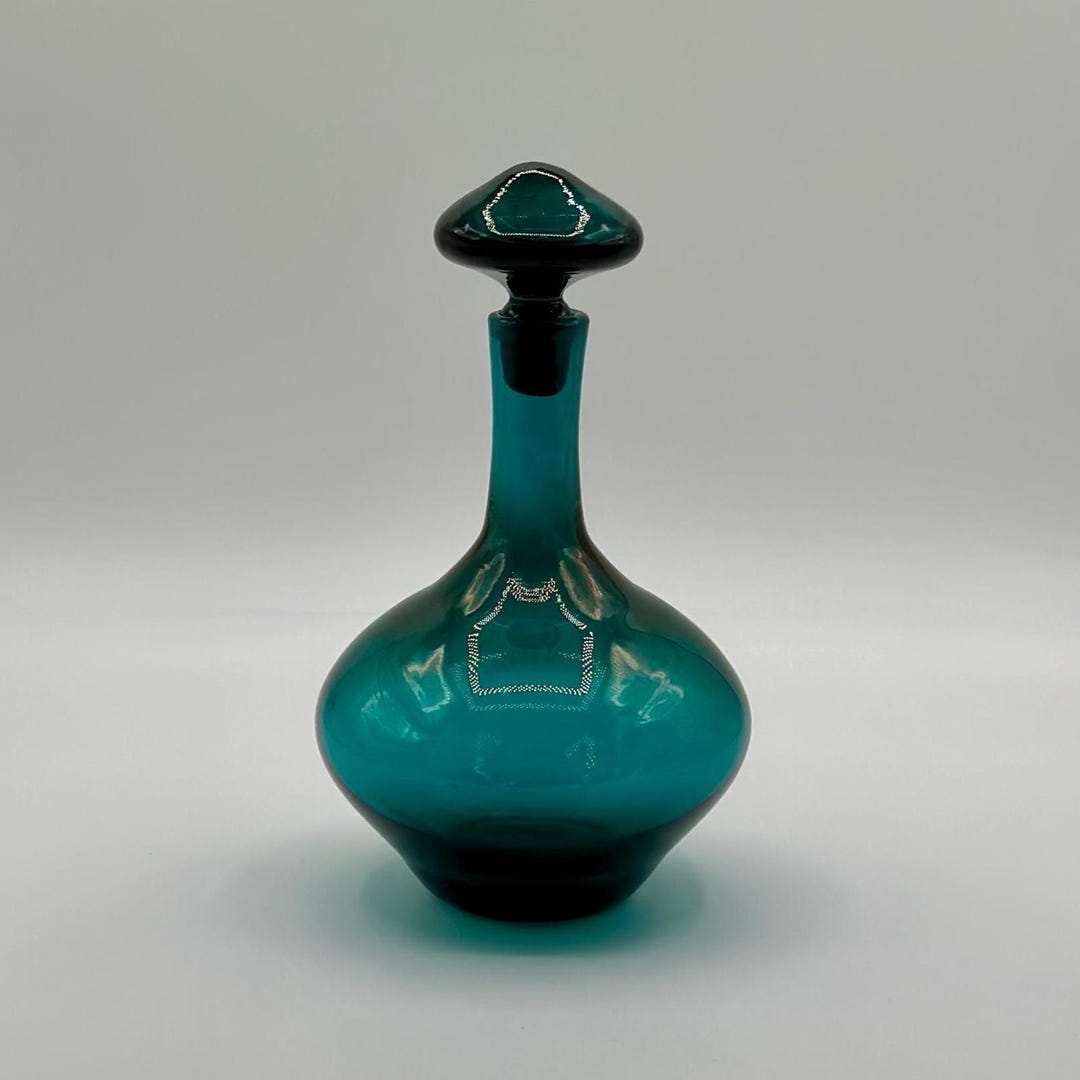 Blenko 6630s Rare Peacock Color Glass Decanter 1966 Only Etsy
