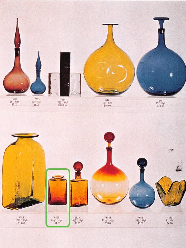 Blenko 6522 - Turquoise Glass Flask/vase - READ - Etsy