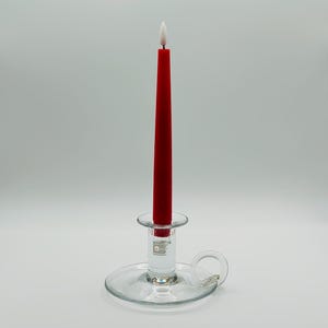 Blenko #7634 Clear Crystal Glass Candlestick / Candle Holder