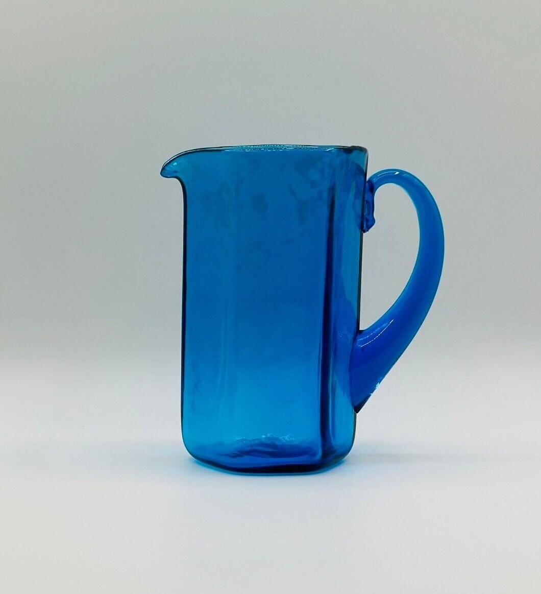Blenko 6124 Turquoise Glass Pitcher - Etsy