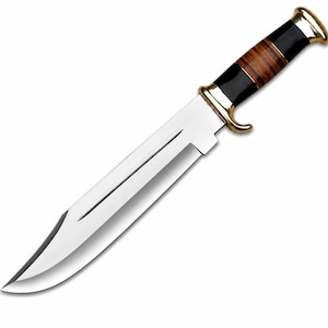 Couteau Bowie Novahaven 18 pouces, lame fixe, couteau de chasse, acier D2, étui en cuir, couteau de survie pour le camping, manche en Micarta noir, cadeau pour homme