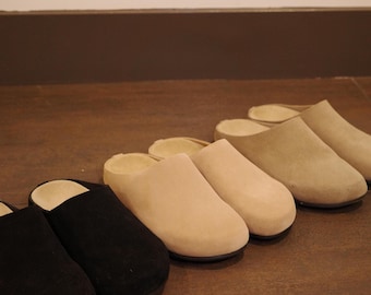 Premium Calfskin Suede Leather Slip-on Slide for Women