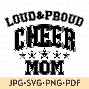Cheer Mom SVG PNG: Loud & Proud Shirt Design (Digital Download)