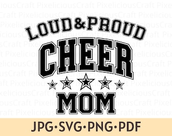 Jubeln Sie Mom SVG PNG - Laut & Stolz Shirt Design (Digitaler Download)