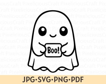 Süßer Geist svg png, Geist mit Boo Zeichen, lustiges Halloween svg, Gruseliges svg, Spooky Saison png, Boo svg, Süßer Geist png, Cricut svg Vektordatei