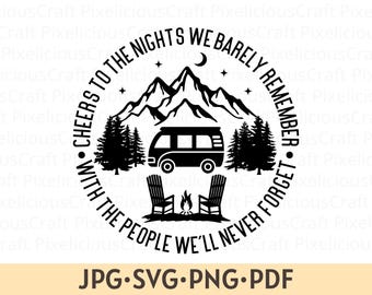 Lustiges Camping SVG PNG: RV Camper Nights Zitat (Digitaler Download)