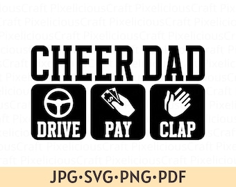 Cheer Dad SVG PNG - Lustiger Sport Dad Shirt Design (Digitaler Download)