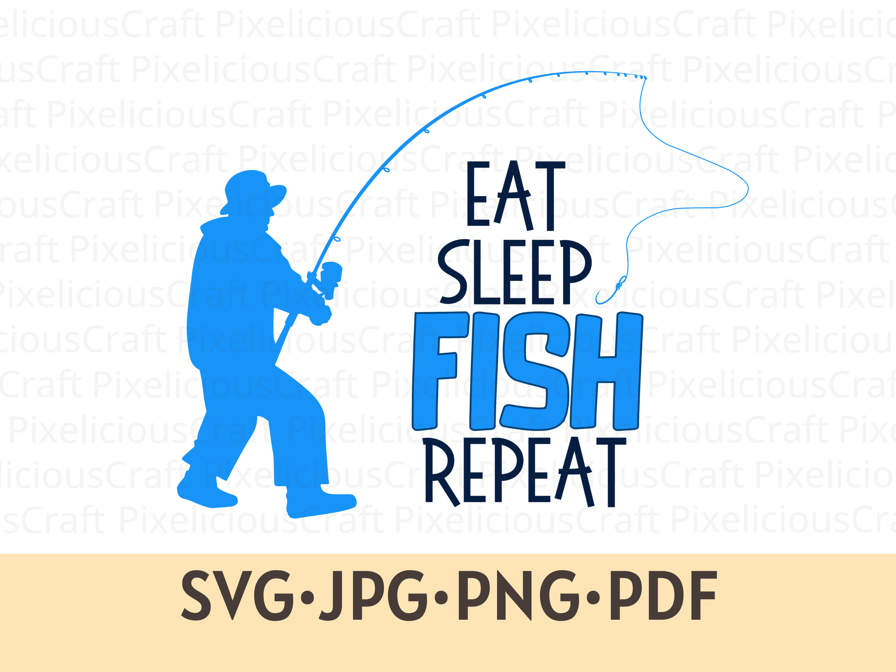 Eat Sleep Fish Repeat Fishing Pole Outdoors Fisherman Fish Adult