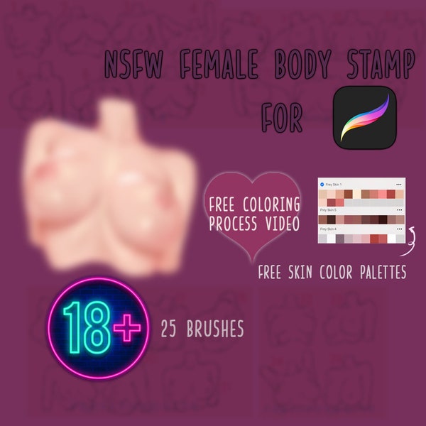 NSFW Body Stamps Procreate Brushes, Lineart Stamp Brush (Digital Download)