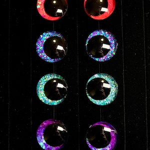 40mm - 18mm | Set of 4 | Fantasy Collection Glitter Kawaii Sinker Safety Eyes | Handpainted Amigurumi Eyes | Crochet Safety Eyes |