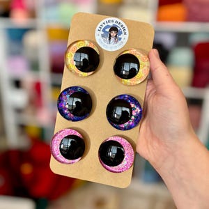 Safety Eye Mystery Set 40mm-18mm | Safety Eyes | Kawaii Glitter Sinker Eyes | Mystery Sinker Safety Eyes image 2