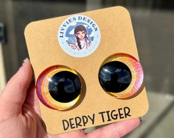 Safety Eyes: 40mm, 35mm, 30mm | K-Pop Demon Hunter Derpy Tiger Kawaii Sinker Safety Eyes | Derpy Tiger Sinker Eyes | Amigurumi Eyes |