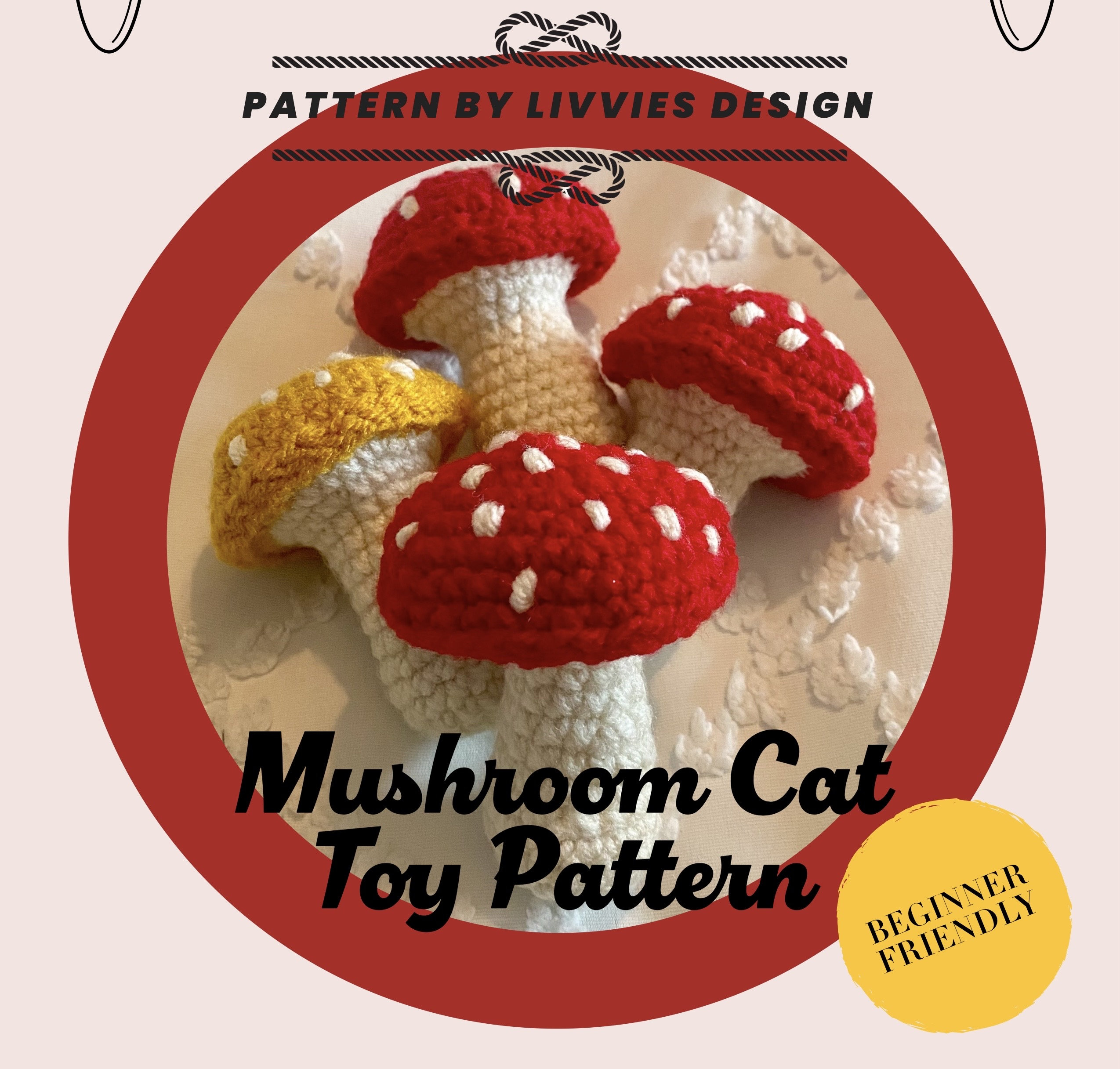 24 Cat Toy Crochet Patterns to Make for Playful Cats and Cat Lovers 12 Crochet Mushroom Cat Toy
