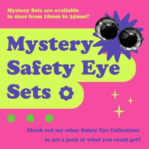 Safety Eye Mystery Set 40mm-18mm | Safety Eyes | Kawaii Glitter Sinker Eyes | Mystery Sinker Safety Eyes