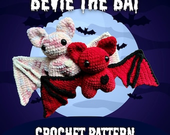 BEVIE THE BAT Crochet Pattern | Crochet Pattern | Plushie Pattern | Bat Crochet Pattern | Amigurumi Pattern | Bat Plushie Crochet Pattern