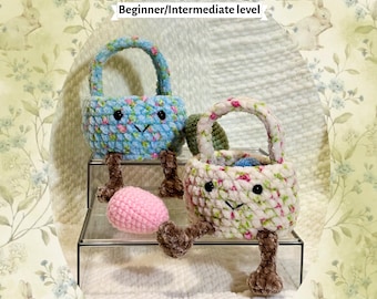 Easter Basket Crochet Pattern + Egg Pattern | April the Easter Basket Pattern | Amigurumi Pattern | PDF Pattern & Printable Version |
