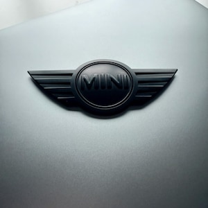 Mini Cooper Badge Emblem Matte Black 11.5x5cm Bonnet Boot Emblem Sticker Car Accessories