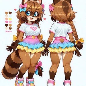 Mapache peludo de Harajuku para adoptar: adorable y exclusivo personaje antropológico adoptable