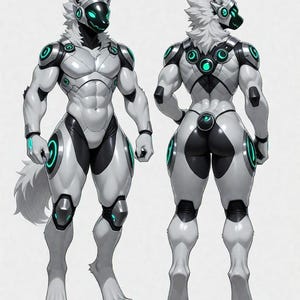 Wolf Protogen Adoptable - Limited Edition Digital Wolf Protogen Fursona Character Design - Instant Download, Only 10 Available