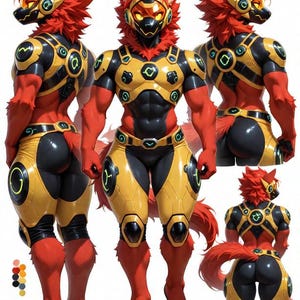 Protogen Adopt Red Wolf | Limited 10 | Instant Digital Download Fursona