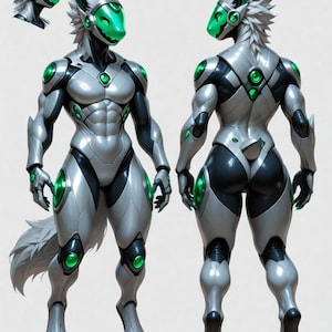 Wolf Protogen Adopt - Unique Cyber Wolf Character Adoptable - Limited, Instant Digital Download Fursona Adopt