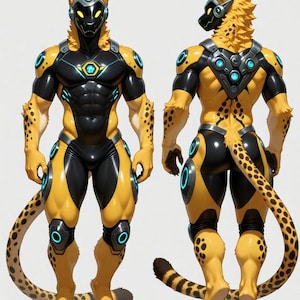 Protogen Adopt Cheetah Design - Limited 10 Fursona Adoptables - Instant Digital Download - Unique Furry Character for Sale