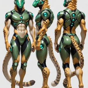 Protogen Adopt Cheetah Design – Unique Furry Adoptable, Instant Digital Download, Only 10 Exclusive Fursona Characters Left