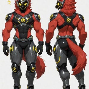 Protogen Adopt Red Wolf Character – Exclusive one of a kind – Instant Digital Download