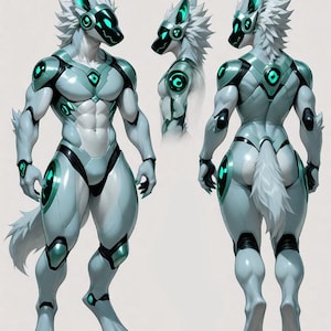 Wolf Protogen Adoptable Character - Limited to 10 Exclusive Designs - Instant Digital Download for Your Fursona Creation