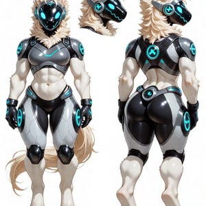 Horse Protogen Adopt - Unique Protogen Horse Character Adoptable - Limited Edition - Instant Digital Download