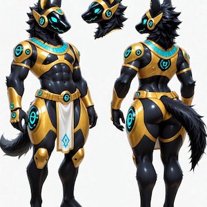 Protogen Adopt Anubis Dog | Unique Furry Adoptable Character, Instant Digital Download