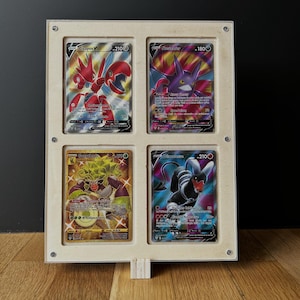 Support / présentoir / cadre à Cartes TCG - Modèle pour 4 cartes - Type Pokemon