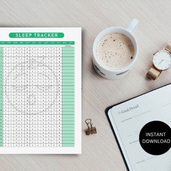 Printable Sleep Tracker Yearly | Printable Step Tracker | Sleep Quality Tracker | Sleep Cycle Log | Sleep Analysis