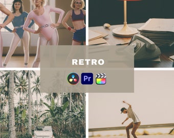 LUT de vídeo retro, efecto de película vintage, ajustes preestablecidos de gradación de color (archivos .cube)