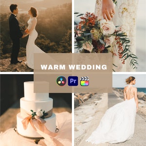 10 Warm Wedding video LUTs, Handmade, Original, One-click use, Davinci Resolve, Adobe Premiere, Final Cut Pro, color, CapCut,.cube files