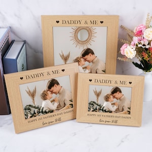 Daddy And Me,Personalised Engraved Photo Frame,Engraved Custom Frame,Father&#39;s Day Gift,Daddy I Love You Gift,Gift for Dad Daddy Dada