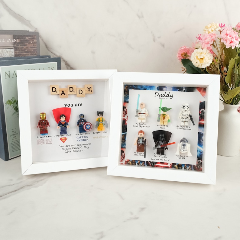 5 Style Superhelden-Rahmen, Vatertagsgeschenke, personalisierte Papa-Geschenke, maßgeschneiderte Papa-Geburtstagsgeschenke, Puzzle-Rahmen, Geschenke für Papa Bild 6