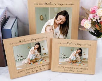 Personalisiertes Fotorahmen-Geschenk zum ersten Muttertag, personalisierter Rahmen mit Gravur, Fotorahmen-Geschenk „Happy Mothers Day“, Muttertagsgeschenk