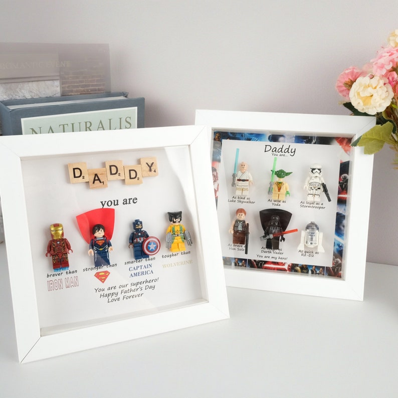 5 Style Superhero Frames, Father's Day Gifts, Personalized Dad Gifts, Customized Dad Birthday Gifts, Puzzle Frames, Gifts For Dad Bild 1