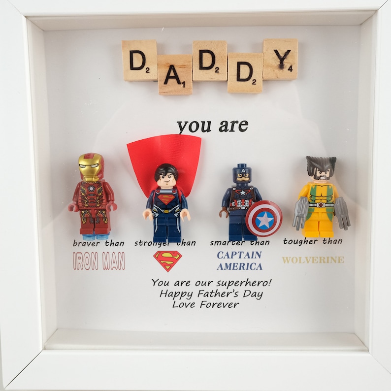 5 Style Superhelden-Rahmen, Vatertagsgeschenke, personalisierte Papa-Geschenke, maßgeschneiderte Papa-Geburtstagsgeschenke, Puzzle-Rahmen, Geschenke für Papa Bild 7